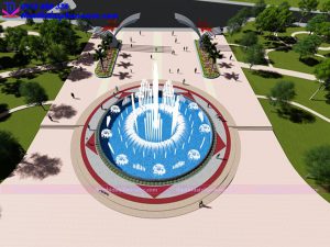 Mẫu đài phun nước hồ hình tròn 1