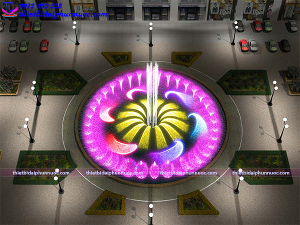 Mẫu đài phun nước hồ hình tròn 36