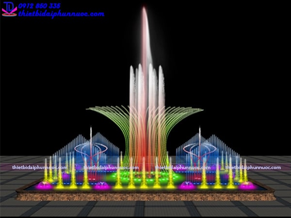 Mẫu đài phun nước hình vuông 4