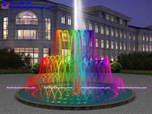 Mẫu đài phun nước bể tròn lập trình 3