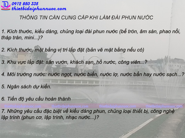 Cung cấp thông tin làm đài phun nước
