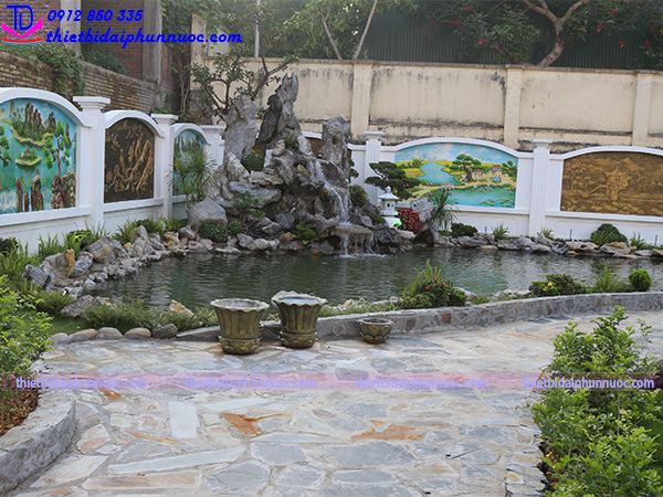Thi công tiểu cảnh có thác nước 11