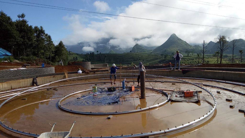 Thi công đài phun nước khu Lâm viên 2