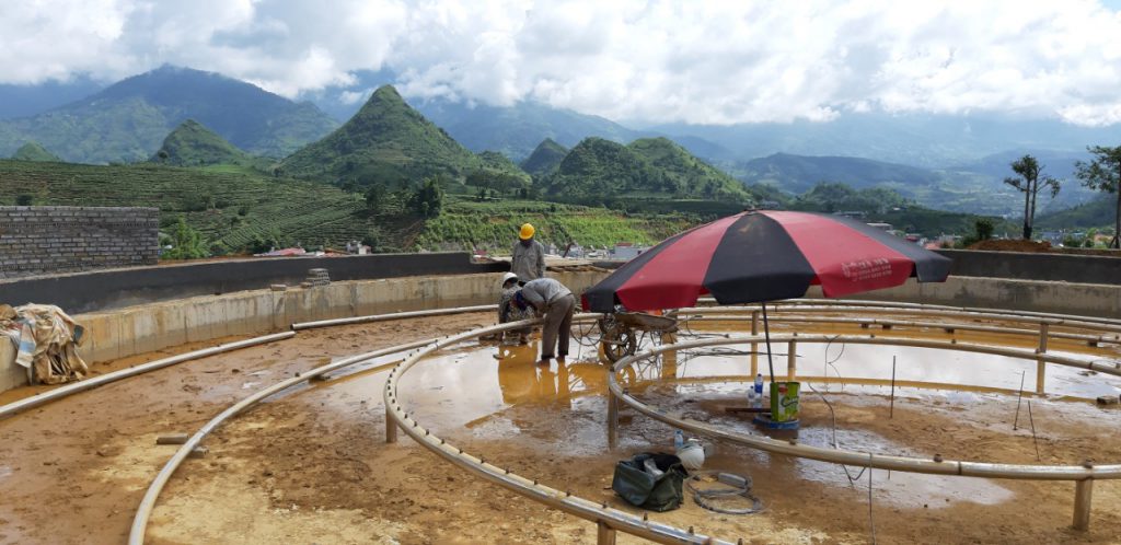 Thi công đài phun nước khu Lâm viên 2